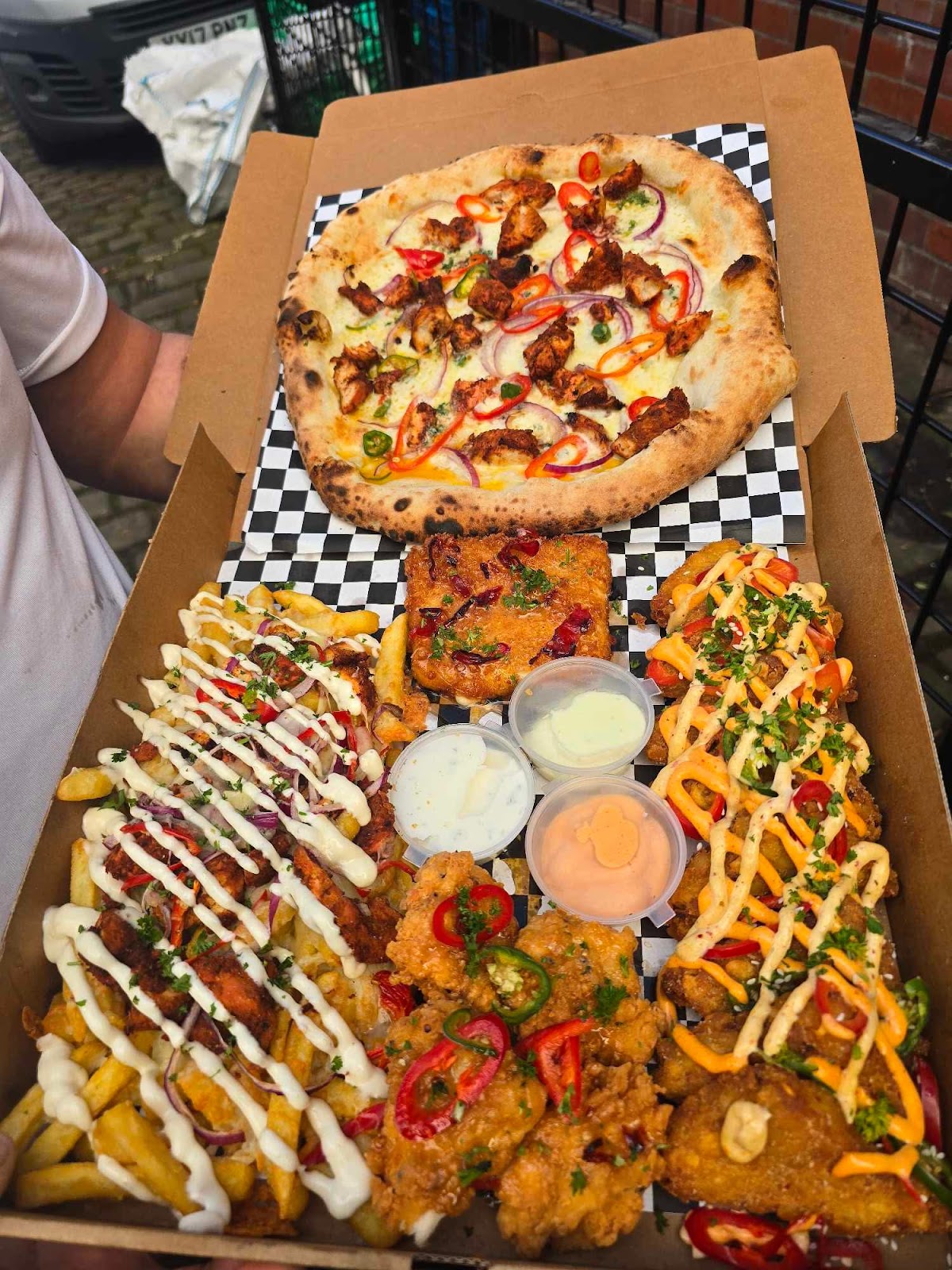 Pizza fresh from the oven at Levi's Burnley